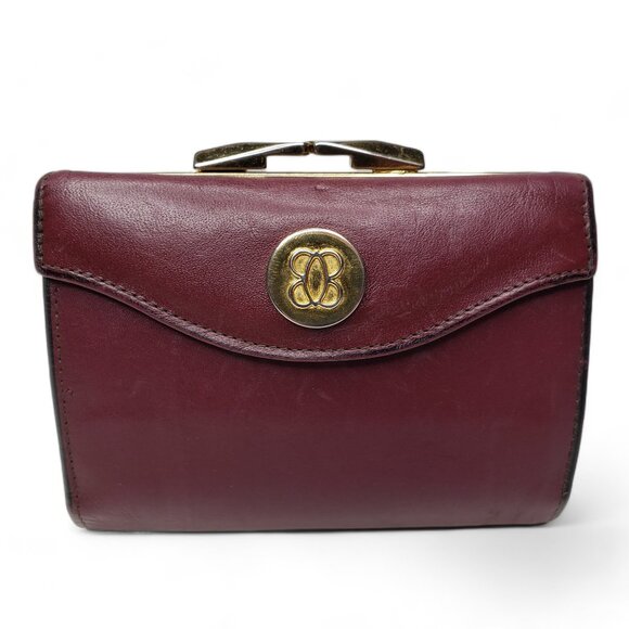 Vintage Bosca Wallet Women’s Burgundy Leather Bi Fold Snap Closure - Picture 1 of 11